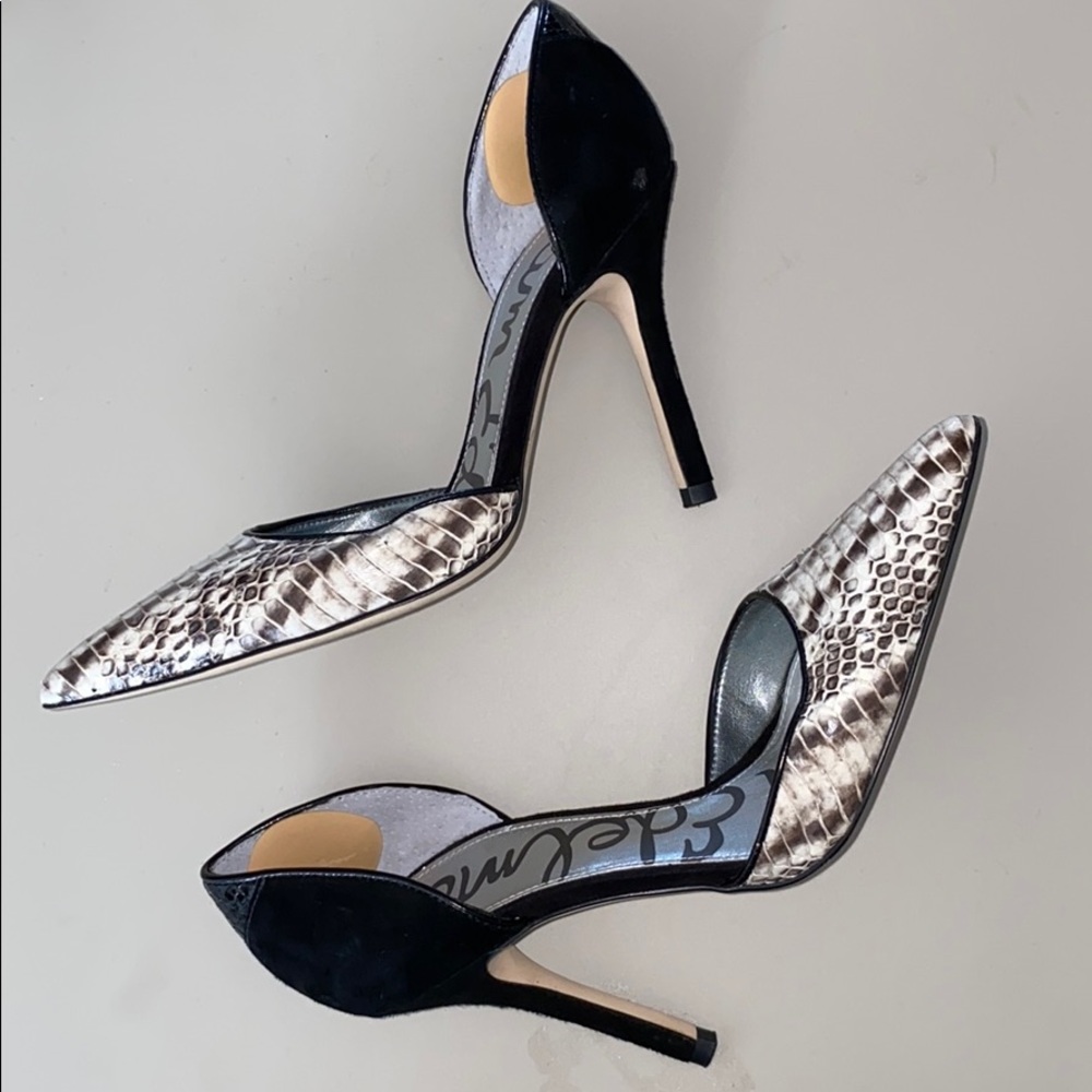 SAM EDELMAN DELIAH SNAKESKIN PUMPS 5